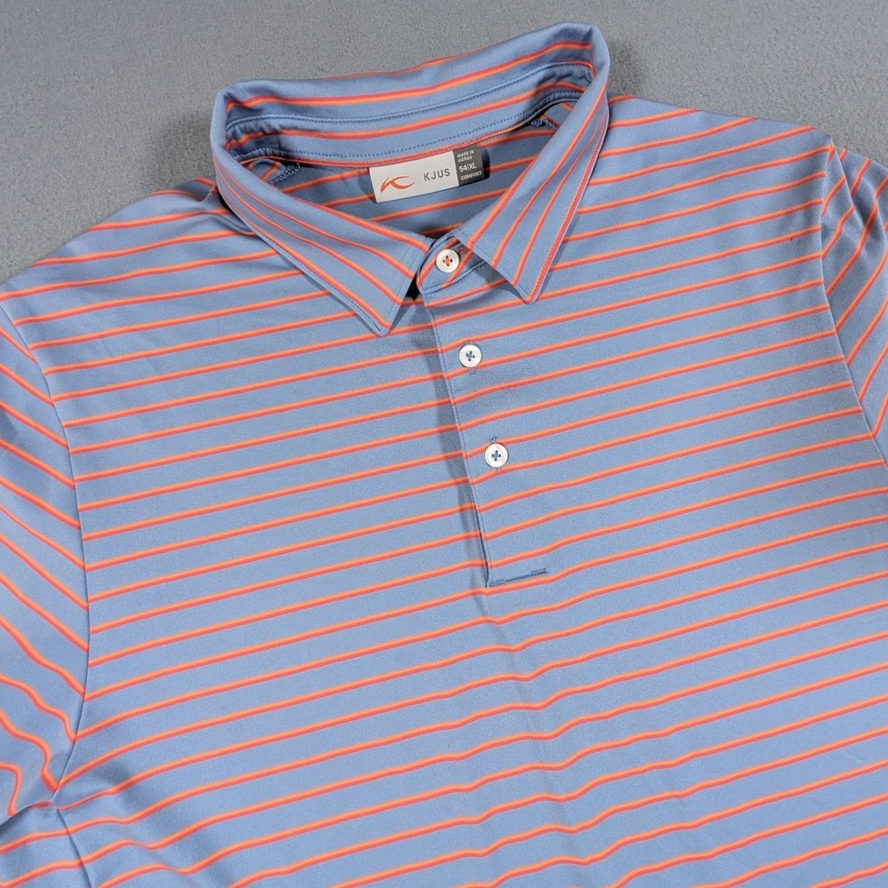 KJUS Golf Polo Shirt Mens Size XL Striped Soren Short Sleeve Golf Club Tennessee